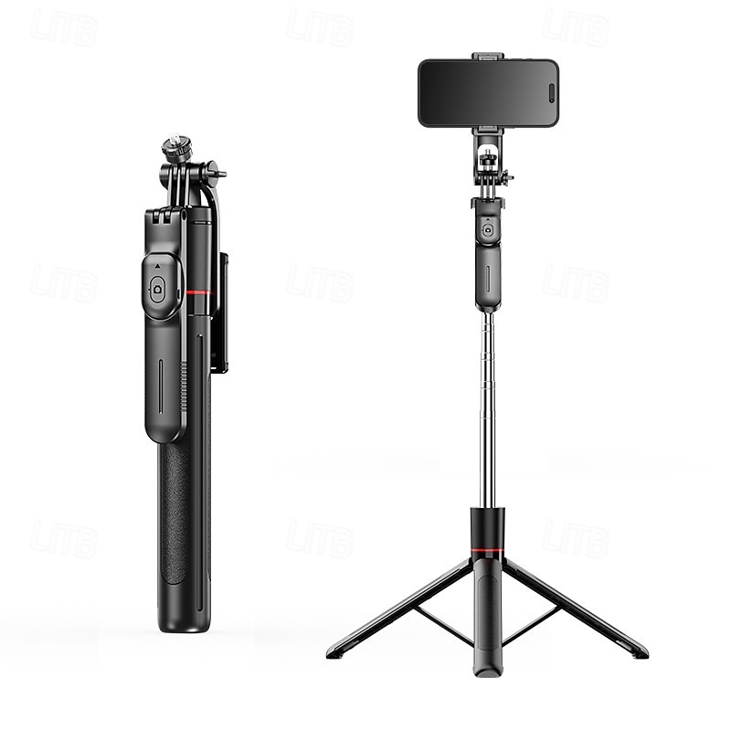 Cell Phone Selfie Stick Tripod, with Wireless Remote, Portable, Retractable, Aluminum Alloy, for iPhone, Samsung and Other Smartphones