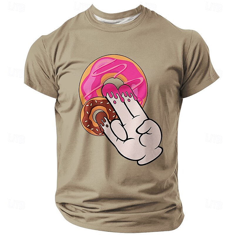 Men's Funny Glazed Donut Fingers Graphic T-Shirt - Humorous Innuendo Pun Design4