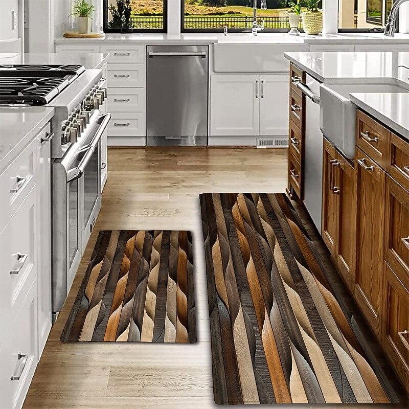 Wooden Texture Kitchen Mat Hallway Carpets Area Rugs Washable for Bedroom Living Room Kitchen Bathroom Anti-Slip Floor Mats4