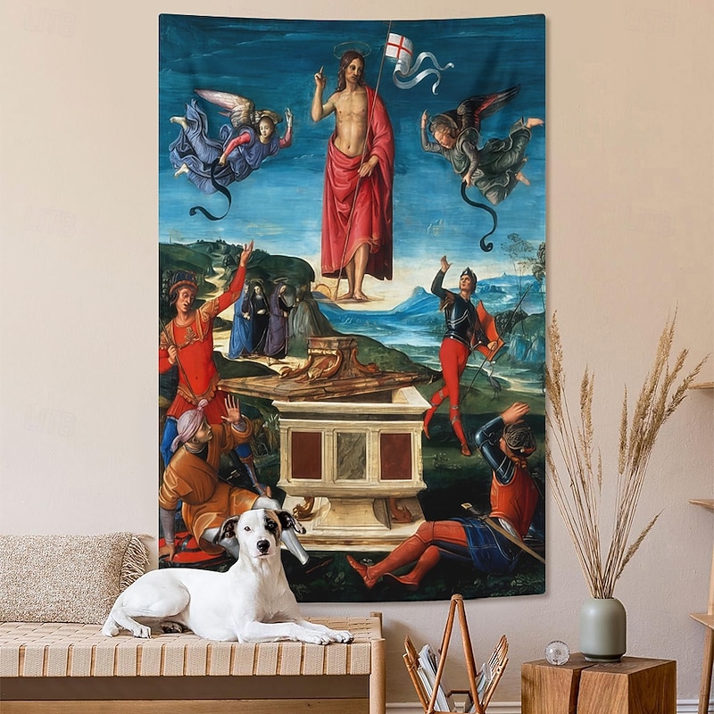 Famous Painting Hanging Tapestry Wall Art Jesus Large Tapestry Mural Decor Photograph Backdrop Blanket Curtain Home Bedroom Living Room Decoration2