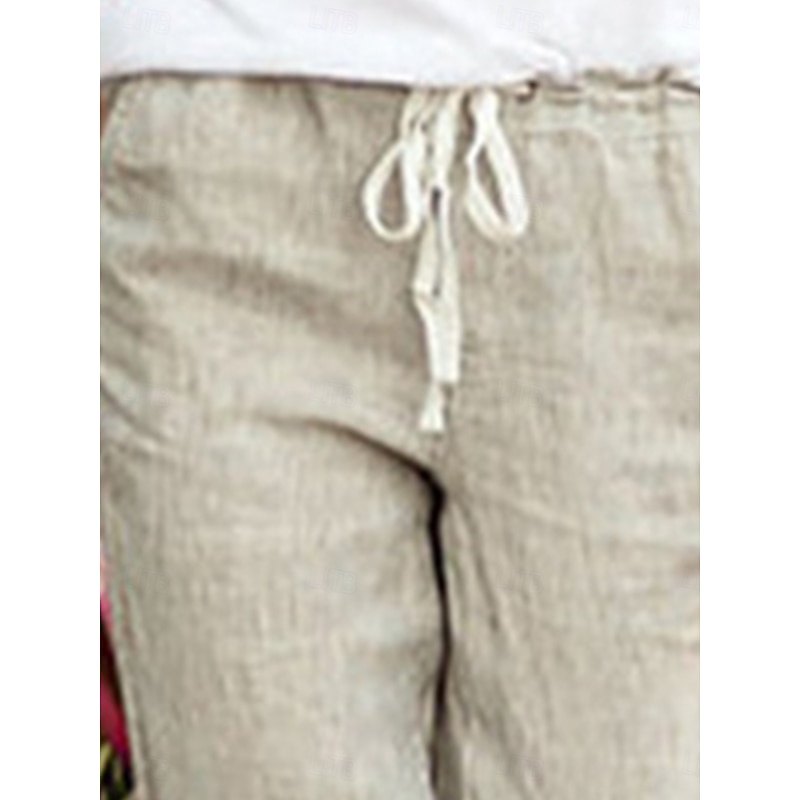 Women's Chinos Fashion Basic Full Length Medium Waist Plain Pocket Drawstring Comfort Outdoor Micro-elastic Vacation Street Daily Black Dark Navy Sky Blue Orange Summer Spring Regular Fit2