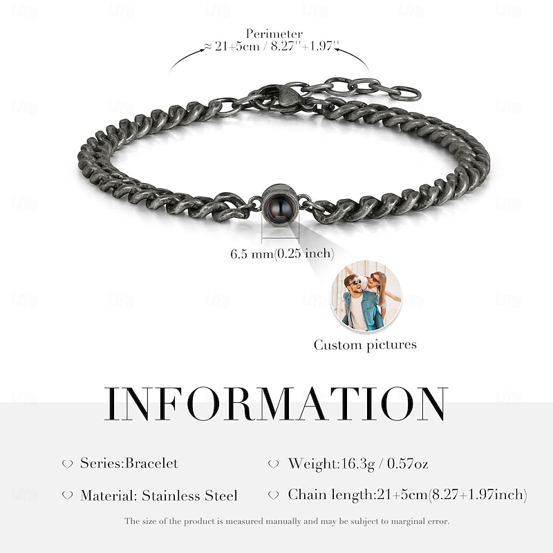 Personalized Projection Bracelet Custom Best Gift for Dad, Husband, Boyfriend, Unique Keepsake for Father's Day, Birthday, Valentine's Day, Christmas2