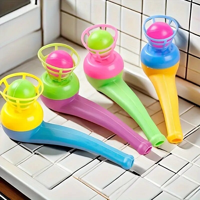 20pcs Fun Floating Blow Balls - Interactive Plastic Tube Toys for Youngsters Perfect for Holiday Parties & Gifts (Assorted Colors)2