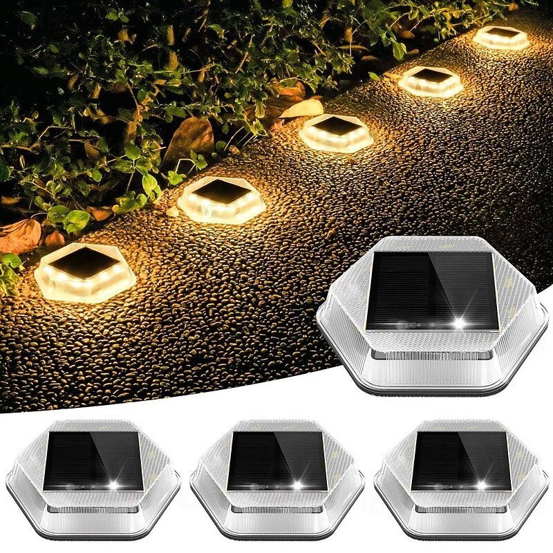 4 Pcs Solar LED Underground Lights Outdoor IP65 Waterproof Garden Light Garden Steps Stairs Lawn Lighting Decoration2