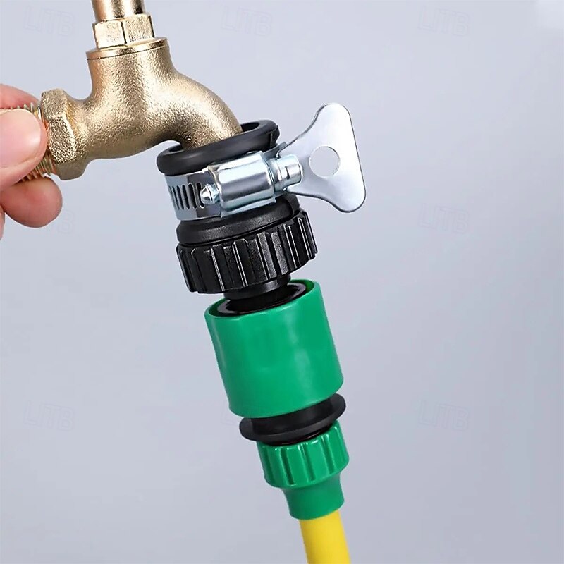 2pcs Durable Universal Water Faucet Adapter Plastic Hose Fitting Quick Connect Fitting Tap for Car Washing Garden Irrigation3