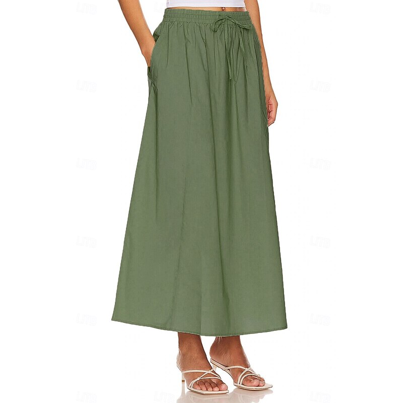 Retro Vintage Medieval Renaissance Long Length Skirt Cottagecore Solid Color Fancy Dress Women's Fantasy Vacation LARP Ren Faire Adults' Skirt Spring & Summer