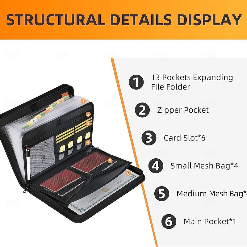 File Organizer - 26 Pocket Expanding Accordion File Folder with Zipper & Labels, Fireproof & Waterproof Document Organizer for Letter/A4 Size Files, Multi-Pocket File Storage Case for Home & Office3
