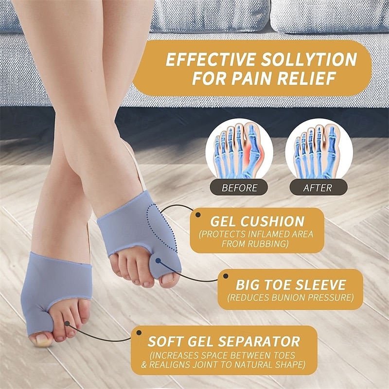 2Pcs Bunion Corrector for Women Men Big Toe Straightener Bunions Correction Women Men Bunion Splint Bunion Pads for Bunions Relief Hallux Valgus Pain Relief Comfortable Breathable for Day Night2
