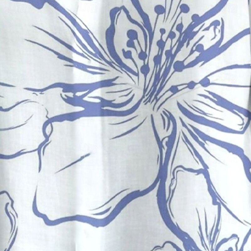 Men's Floral Print Flowers Shirt Casual Shirt Button Up Shirt Short Sleeve Fashion Casual Vacation Holiday Streetwear Summer Spring Turndown 3D Print Collared Shirts Front One Pocket White2