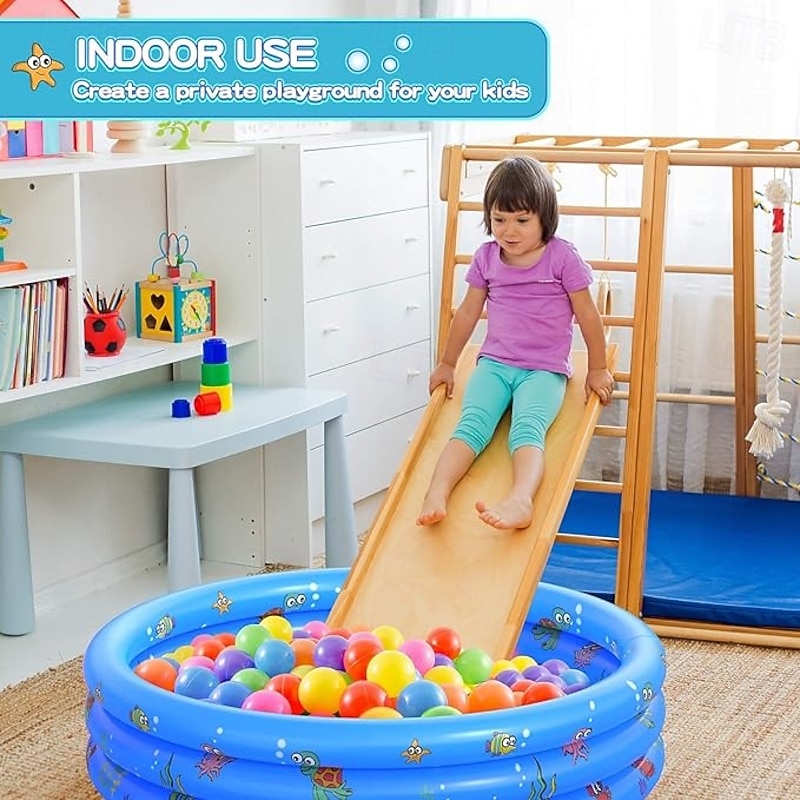 Garden Round Inflatable Baby Swimming Pool Portable Inflatable Child/Children Little Pump PoolKiddie Paddling Pool Indoor&Outdoor Toddler Water Game Play Center for Kids/Girl/Boy3