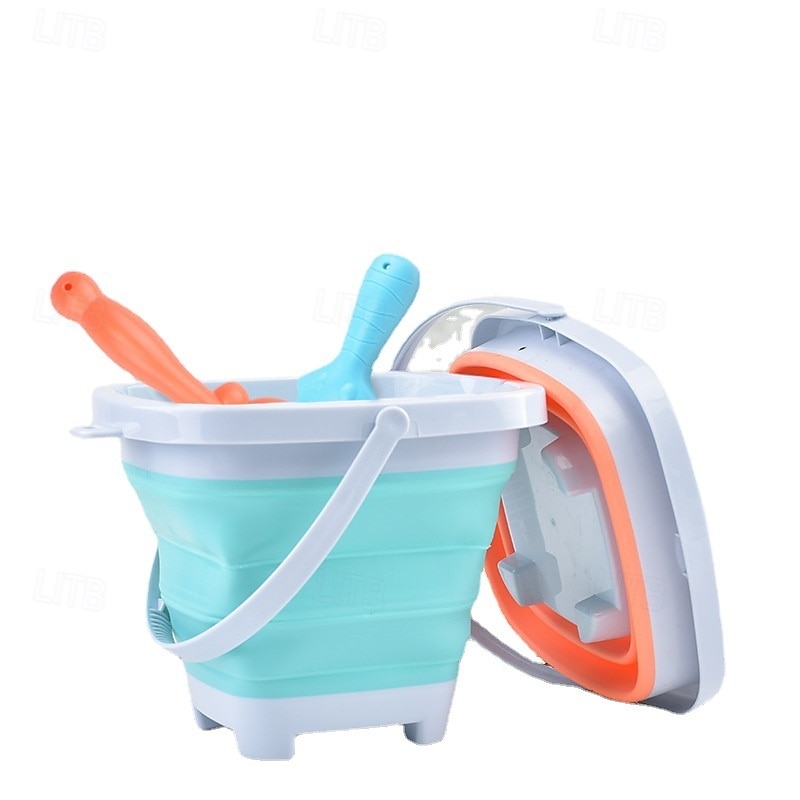Foldable Pail Bucket 2L Silicone Collapsible Easter Buckets for Kids Multi Purpose for Fun Summer Activities Camping Gear Beach Essentials4