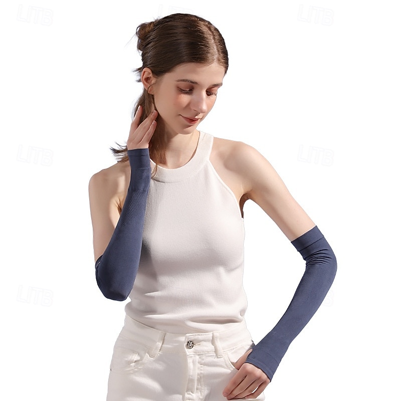 Summer Sun Protection Sleeves Anti-ultraviolet Ice Silk Gloves Cycling Ice Sleeves Women's Outdoor Sports Sleeves Finger Sun Sleeves4