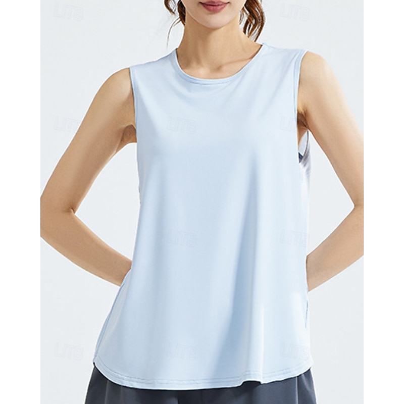 Women's Solid Colored Workout Tank Top Sport Shirt Sports Tank Top Tank Top Sleeveless Mesh Tennis Golf Pickleball Crew Neck Mesh Back Black White Pink Tennis Clothing2