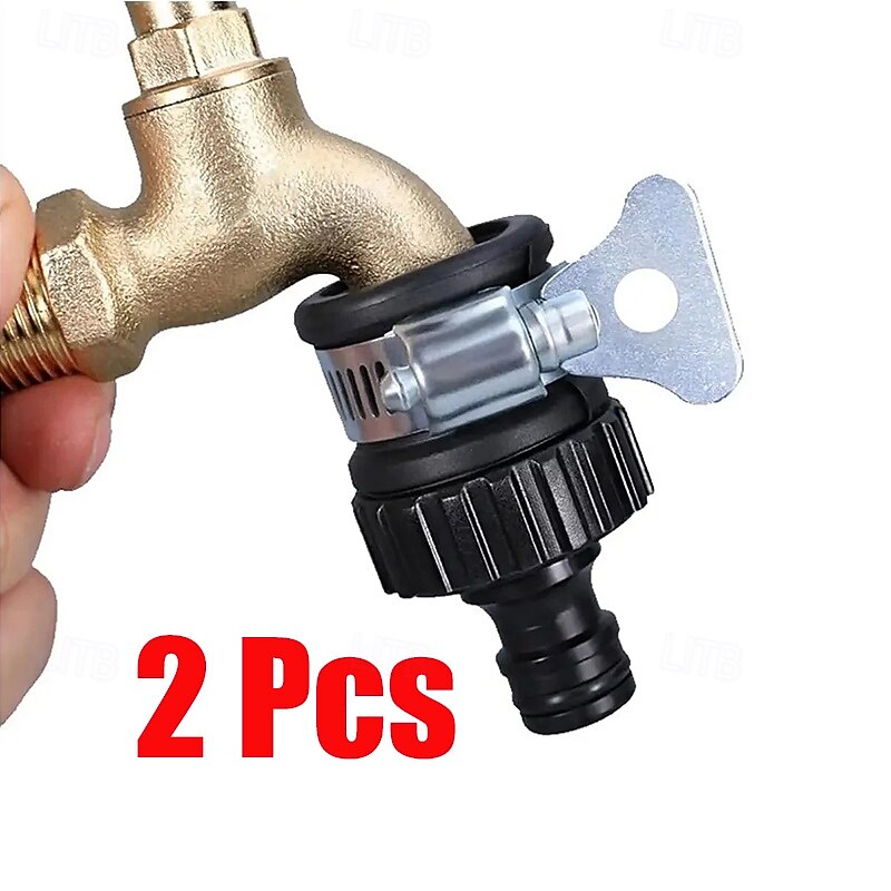 2pcs Durable Universal Water Faucet Adapter Plastic Hose Fitting Quick Connect Fitting Tap for Car Washing Garden Irrigation2