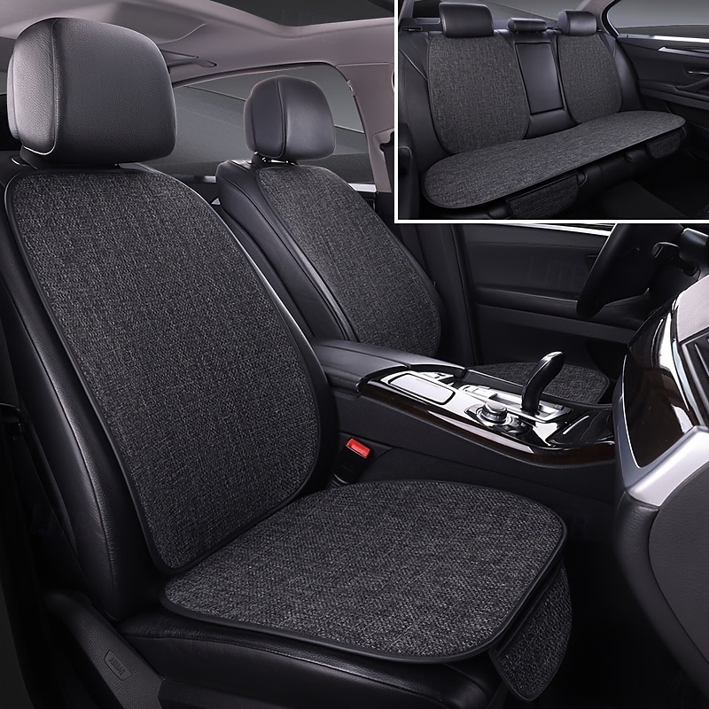 High-Quality Linen Car Seat Cushion, Non-Slip, Dirt-Resistant, Comfortable, Machine Washable, All-Season, Universal Fit2