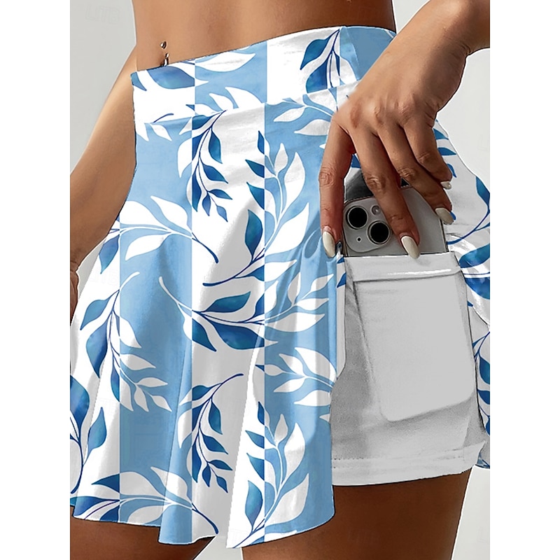 Women's Short Skirt culottes Slim Fashion Casual Mini High Waist Skirts Graphic Floral Stretchy Daily Amethyst Blue Green Khaki Summer Knit Polyester3