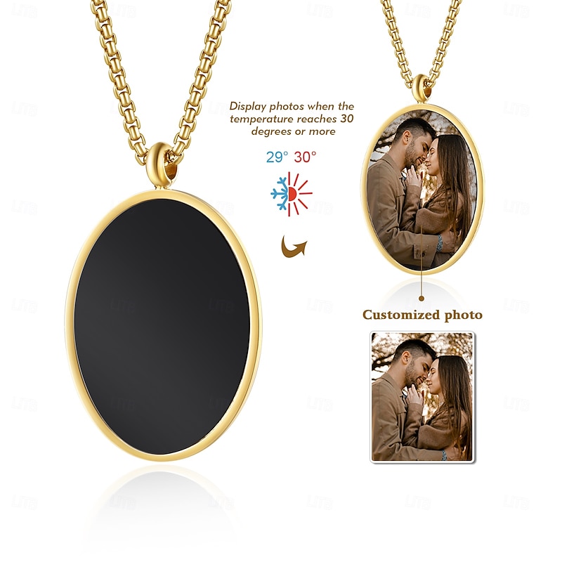 Personalized Thermochromic Necklace Custom Best Gift for Mom – Custom Photo Pendant, Unique Gift for Family, Friends, Loved Ones for Father's Day, Mother's Day4