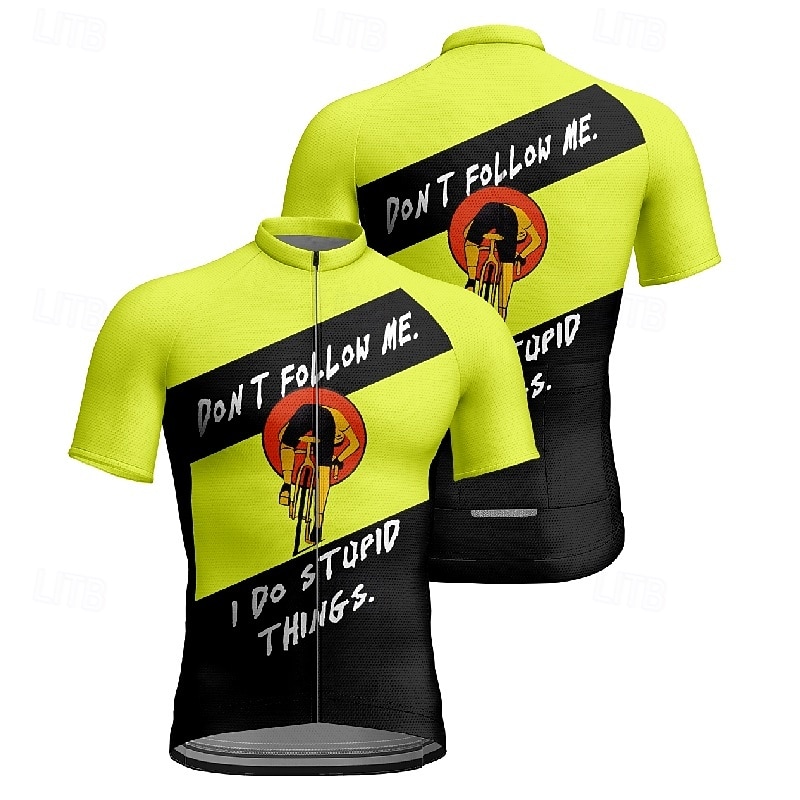 Men's Cycling Jersey Graphic Letter & Number Short Sleeve Bike Tee Tshirt Jersey with 3 Rear Pockets Mountain Bike MTB Quick Dry Anatomic Design Wicking Breathable Sports Red Dark Gray Orange2