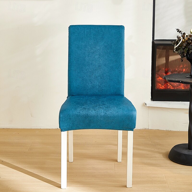 Dining Chair Cover Thickened Waterproof Anti-fouling  Leather All-inclusive Home Restaurant Chair Covers Technology Cloth4