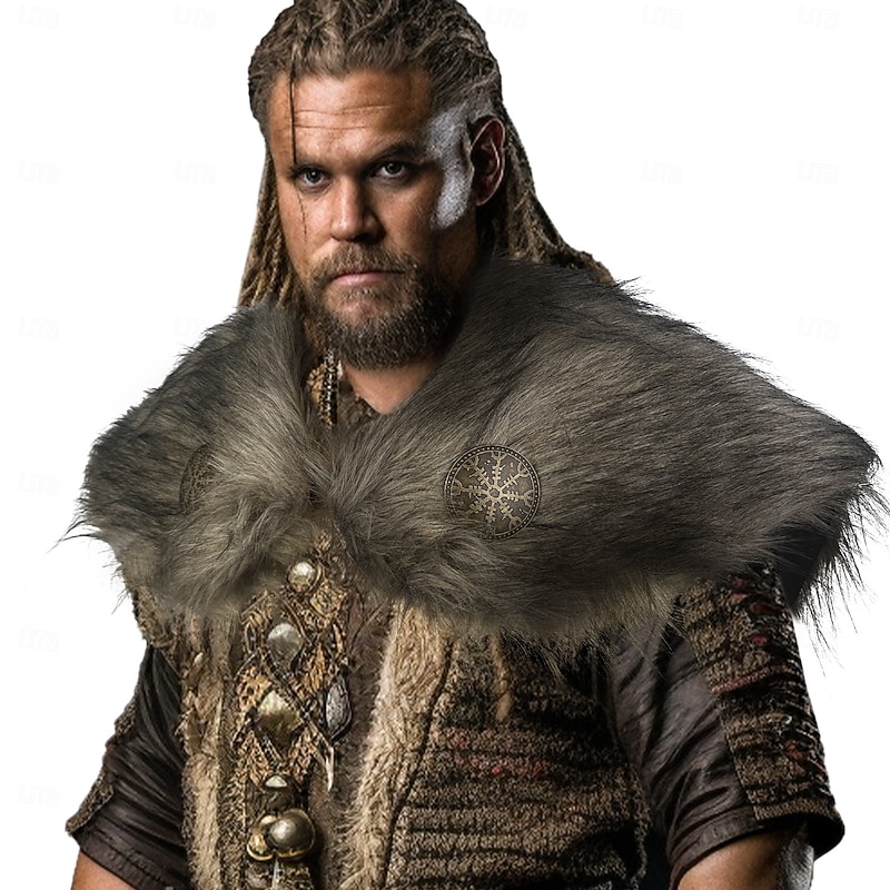 Retro Vintage Medieval Masquerade Faux Fur Shawl Viking Fancy Dress Men's Viking Carnival New Year Masquerade Event / Party Adults' Shawl Fall & Winter