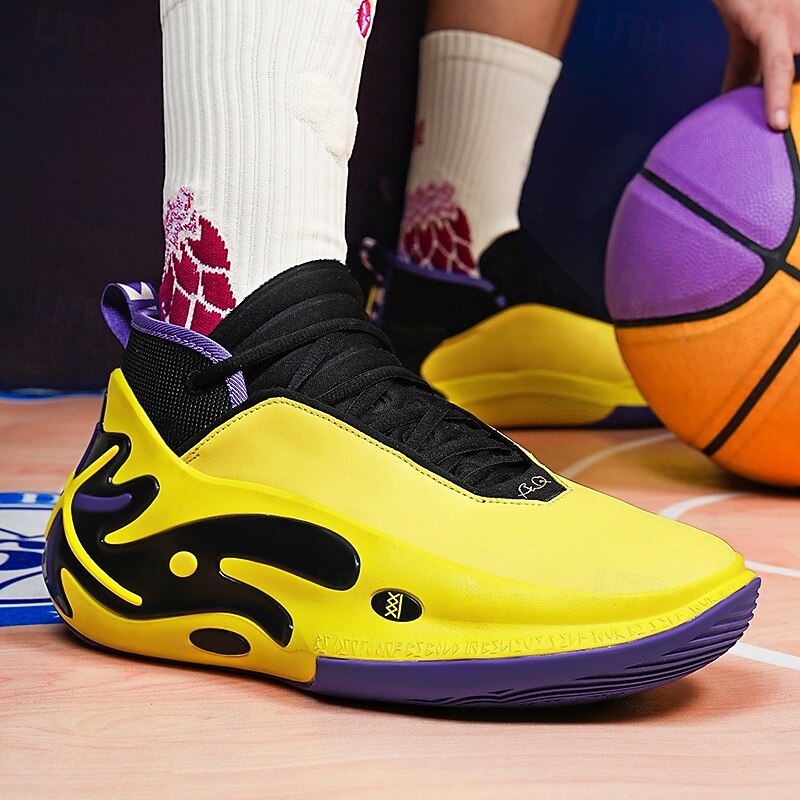 Men's Yellow and Black Basketball Shoes with Dynamic Design – Lightweight Sneakers for Basketball and Sports Performance4