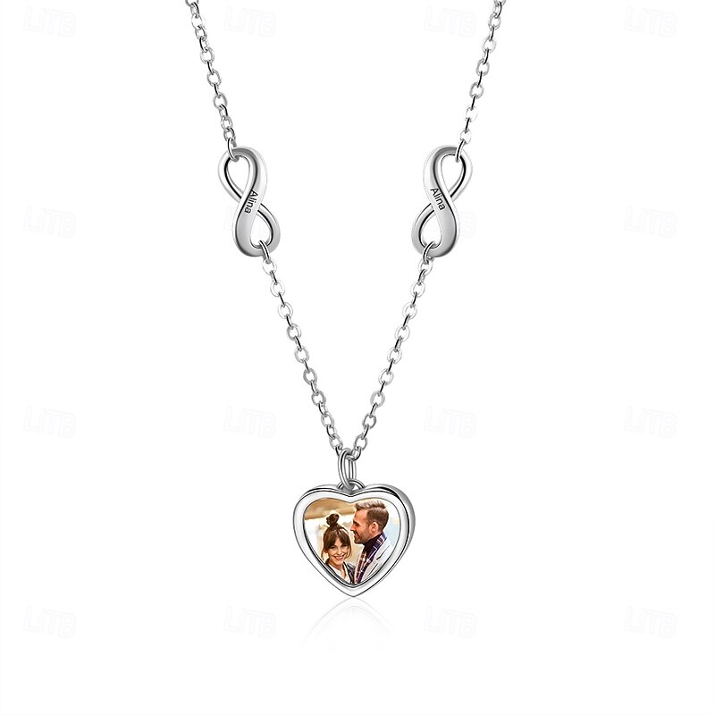 Personalized Heart Necklace Custom Best Gift for Mom – Engraved Photo Pendant, Exclusive Jewelry for Mom, Wife, Girlfriend, Perfect for Mother's Day, Valentine's Day, Anniversaries, Birthdays4