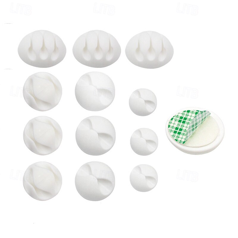 50PCS Self-Adhesive Cable Organizer Clips Cable Management Wire Holder USB Charging Data Line Bobbin Winder Wall Mounted Hooks3