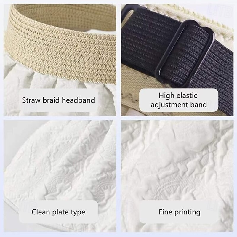 Summer Sun Hat for Women with Large Brim Empty top Hat Shell Hat With Anti-ultraviolet Coating3