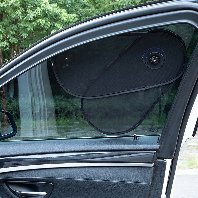 Car Side Window Sunshade, Adjustable Retractable with Rotation, UV Protection Heat Insulation, Universal Vehicle Curtain for Day/Night Anti-Glare3