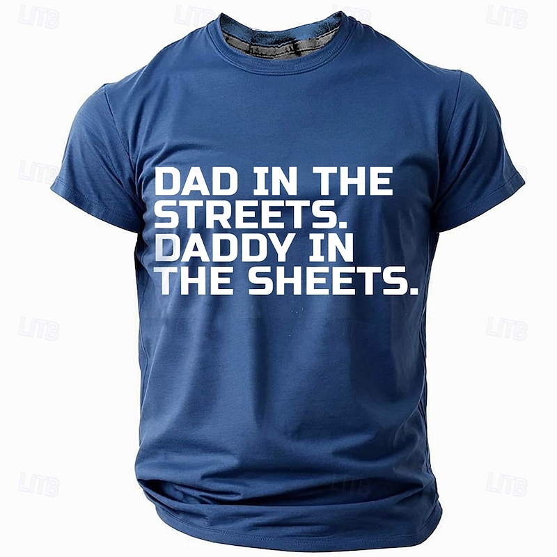 Men's Funny Slang Father T Shirt Short Sleeve T shirt 3D Print Crew Neck Shirt Fashion Daily Casual Street Casual Daily Black Red Blue Summer Spring Clothing Apparel S M L XL XXL XXXL2