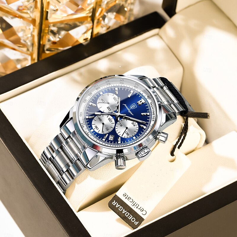 Luxury Men Watch Waterproof Luminous Chronograph Date Watch For Man Stainless Steel Military Sport Men's Quartz Watches