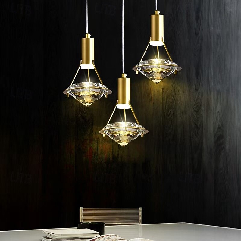 Pendant Lamp Crystal Light Source Single Head Ceiling Lamp for Restaurant Bar Kitchen Island Decorative Hanging Lamp 110-240V4
