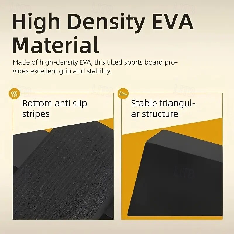 1 Pair Wedge Yoga Blocks Calf Stretcher, EVA Slant Board for Balance Training, Squats, Pilates, Push-Ups, Leg Stretching and Fitness Support2