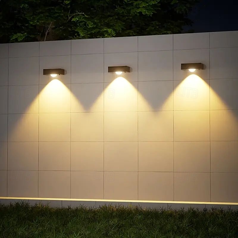 4 Pcs Solar LED Wall Lights Outdoor Waterproof Solar Wall Washer Lights for Backyard Garden Fence Wall Deck Stairs Lighting Landscape Decoration