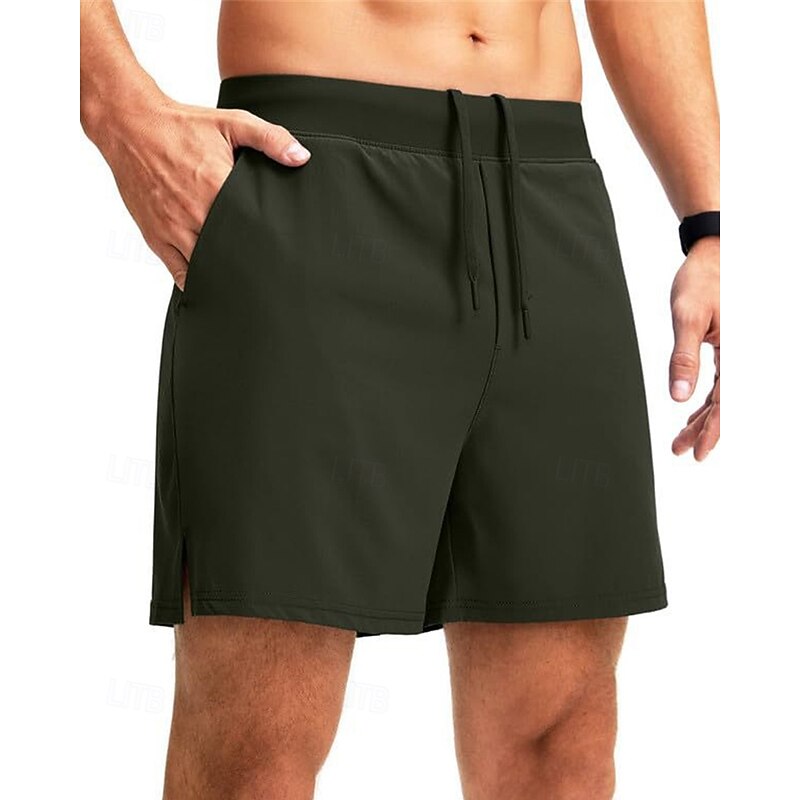 Men's Running Shorts Outdoor Regular Fit Quick Dry Zipper Pocket Shorts Drawstring Elastic Waist Dark Grey Black Hunting Climbing Camping / Hiking / Caving S M L XL XXL2