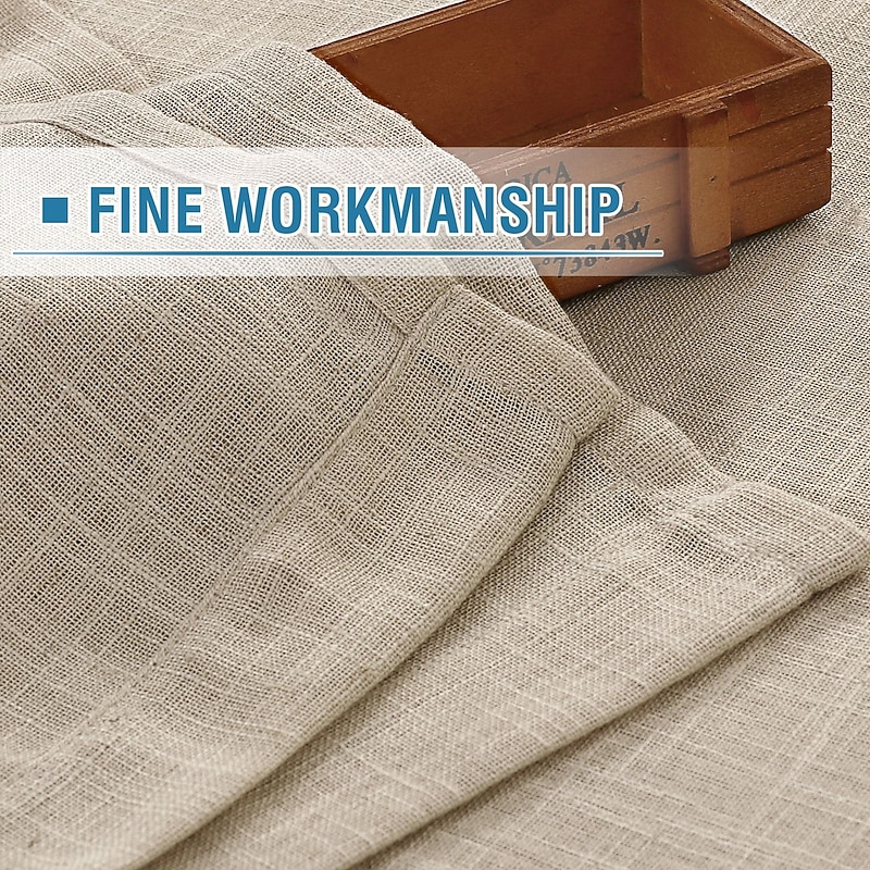 Linen Curtains Linen Looking Curtains for Living Room Burlap Linen Textured Light Filtering Nickel Grommet Curtains Bedroom Curtains 2 Panel Sets Privacy Added4