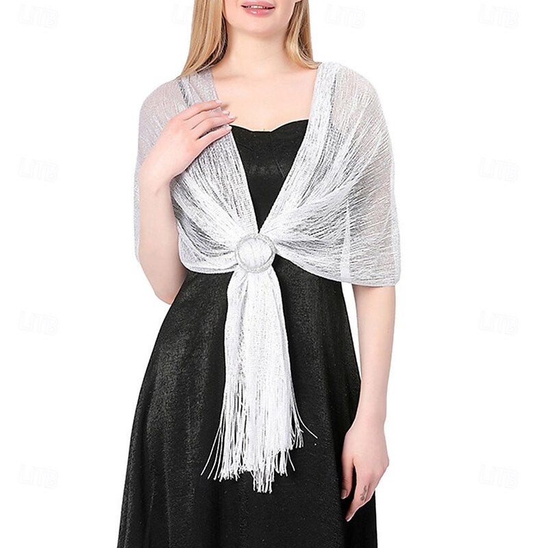 Women's Wrap Elegant Sun Protection Sleeveless Polyester Wedding Wraps With Pure Color For Wedding Summer