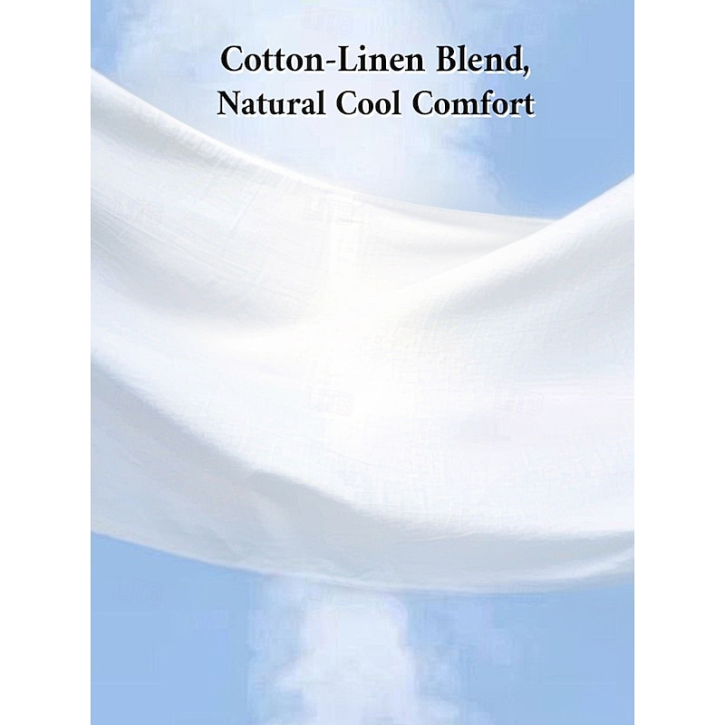 Men's Dress Pants Cotton Linen Shorts Buttons Pocket Plain Comfort Breathable Vacation Daily Boho Black White2