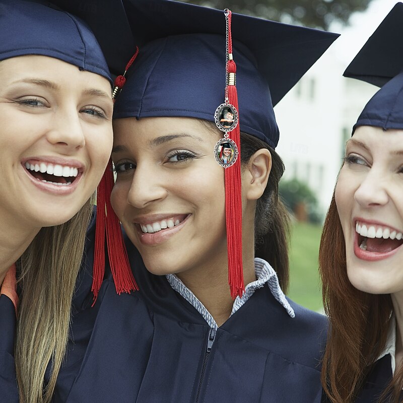 Personalized Graduation Tassel Photo Charm, Custom Memorial Gift for Graduates,Charm with Angel Wings Unique Keepsake for Friends or Yourself, Perfect for Graduation, Birthday, Christmas2