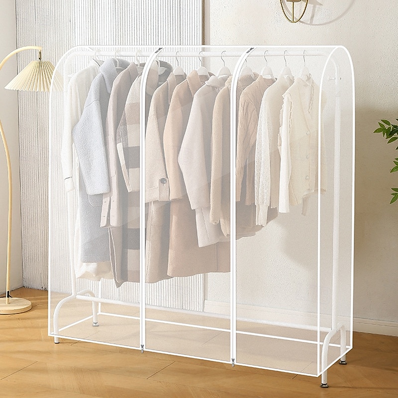 Garment Dust Cover for Clothes Rack, Transparent Hanging Suit Protector for Coats and Jackets, Full-Cover Dustproof Garment Bag for Wardrobe or Bedroom Use2