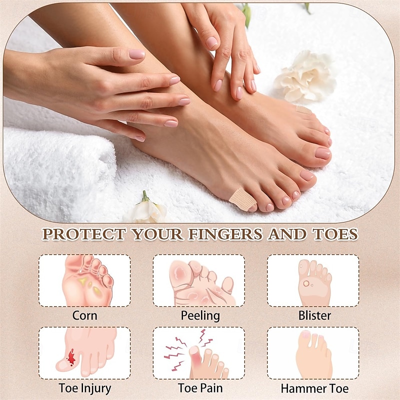 24 Pieces Toe Tubes 0 98 Inches Cushion Tube Corn Pads for Toes Sleeves Soft Gel Protectors for Cushions Corns Blisters Calluses4