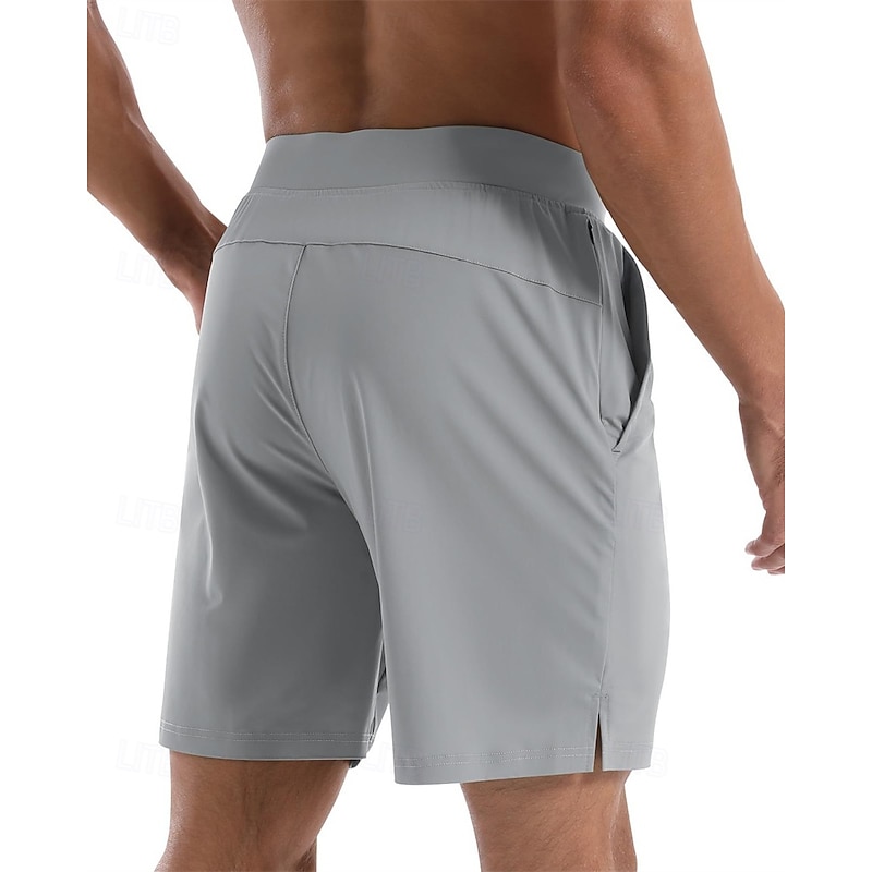 Men's Running Shorts sport shorts Outdoor Regular Fit Quick Dry Zipper Pocket Shorts Drawstring Elastic Waist Dark Grey Black Cotton Hunting Climbing Traveling S M L XL XXL