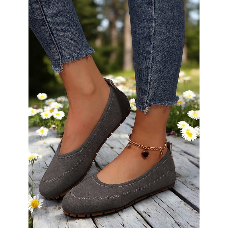 Women's Wide Toe Barefoot Flats in Brown – Comfortable Zero Drop Slip-On Shoes for Casual Walking & Travel2