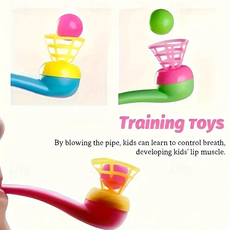 20pcs Fun Floating Blow Balls - Interactive Plastic Tube Toys for Youngsters Perfect for Holiday Parties & Gifts (Assorted Colors)3