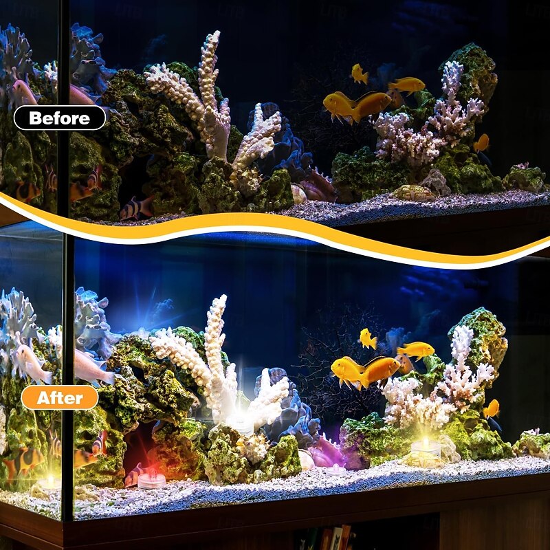 12/24PCS Submersible Light Electronic Candle Lights for Home Fish Tank Underwater Landscape Lights for Aquarium Holidays Christmas Birthday Party Home Decoration2