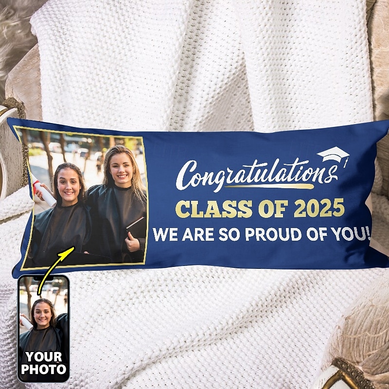 Graduation Custom Body Pillow Cover Add your Image Best Graduation Gifts Personalized Gift Photo Design Picture Cushion Bed Pillowcase Cushion Cover 1pc Custom Made