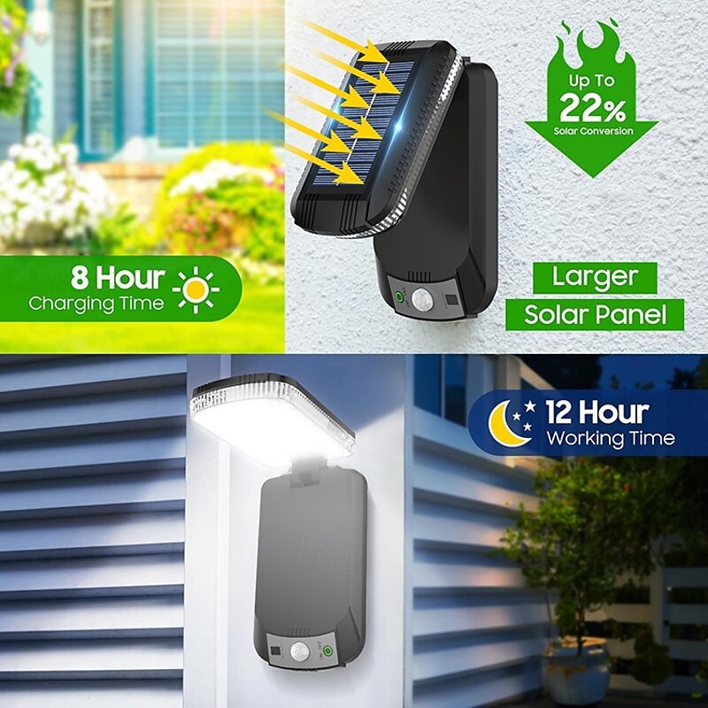Solar Sconce Lights Outdoor Motion Outdoor Wall Light Waterproof Solar Powered Lighting 3 Modes for Garden Street Deck Yard Garage Patio 5pcs 3pcs 1PC3