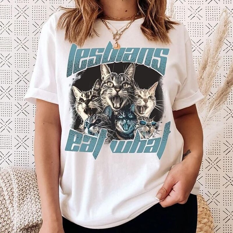 Rainbow Cat LGBTQ T-shirt Pride Shirts Pride Graphic For Couple's Men's Women's Adults' Masquerade Hot Stamping Pride Parade Pride Month2