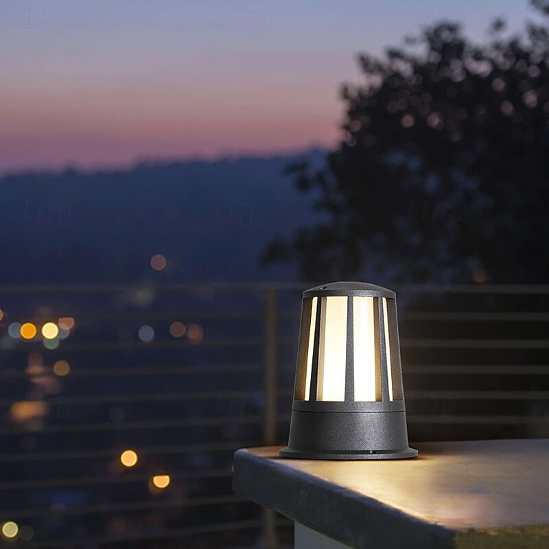 LED Outdoor Wall Light 24*19cm Traditional Black Lamps Metal Acrylic Retro Vintage Lawn Landscape Post Light 110-240V3