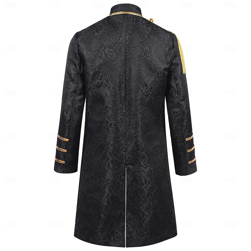 Vintage Punk & Gothic 18th Century Coat Cosplay Costume Tuxedo Vampire Gentleman Jacquard Embroidered Fancy Dress Men's Royal Steampunk Halloween Carnival Masquerade Performance Renaissance Fair LARP3
